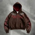 thumbnail image 6 of Men's Y2k Goth Graphic Zip Up Hoodies Long Sleeve Grunge Punk Sweatshirt with Pockets, 6 of 8