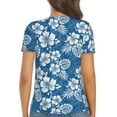thumbnail image 5 of Zufioo Leaves And Flowers for Women's Deep V-neck Short-sleeved T-shirt, Top with Short Sleeves - with Stainless Steel Buckle, Moisture Wicking, Ideal Home Wear-XX-Large, 5 of 9