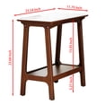 thumbnail image 4 of Retro Narrow Slate Side Table with Storage Shelf, Reddish Brown Small End Table for Living Room Bedroom Small Spaces Entryway, Farmhouse Slim Nightstand Bedside Table, 4 of 9