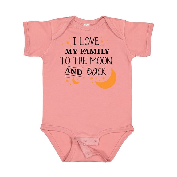 Inktastic I Love My Family to the Moon and Back Boys or Girls Baby Bodysuit