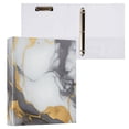 thumbnail image 3 of Marble Gold 3 Ring Binders 1.5 inch Hardcover File Folders with Interior Pockets A4 Size Organizer for School Office Hospital Set of 2, 3 of 8