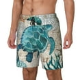 thumbnail image 2 of Daiia Watercolor Sea Turtle Mens Swim Trunks Swim Shorts Quick Dry Swim Shorts with Mesh Lining Pockets-XX-Large, 2 of 9