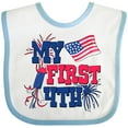thumbnail image 3 of Inktastic My First 4th with American Flag Rocket and Fireworks Boys or Girls Baby Bib, 3 of 4