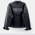 thumbnail image 6 of iHPH7 Cropped Jean Jacket for Women Denim Outfit for Women Jean Jacket Women Denim Button Down Shirt Women Vintage Jacket Jean Shacket Women Fall Jackets Black L, 6 of 7