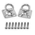 thumbnail image 2 of 8Pcs Square Swivel Pad Eye Rotatable Ceiling Hook Wall Mounted Hook Stainless Steel Eye Pad Plate (with Screws), 2 of 8