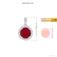 thumbnail image 3 of Angara Natural 2.1 ct Ruby Pendant Necklace with Diamond Halo in Platinum for Women (Size-8mm) – July Birthstone Jewelry | Round Ruby Halo Pendant, 3 of 8