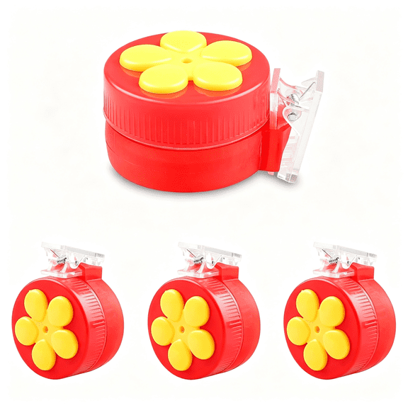 ACDANC 4Pcs Handheld Hummingbird Feeders,Mini Plastic Window Hummingbird Feeders with Clips for Balcony Railing,Flowerpot,Tree Branch,Portable Hummingbird Hand Feeder