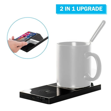 

Pkeoh Mug Warmer Cup Warmer With Wireless Charger 2 In 1 Heating Mug Cup Warmer Set For Home Office Coffee Warmer For Desk Auto Shut Off