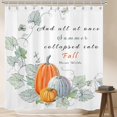 thumbnail image 3 of Fall Pumpkin Shower Curtain Thanksgiving Harvest Watercolor Plants Autumn Leaves Shower Curtains Hooks Halloween Recipe Bathroom Curtain Set,72x72 Inch Waterproof Fabric, 3 of 6