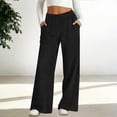 thumbnail image 3 of Women's High Waisted Jeans, Straight Leg Elastic Waist Pull On Jeans, Stretchy Relaxed Fit Denim Pants with Pockets, Fashion Casual Jeans for Daily Wear Black L, 3 of 8