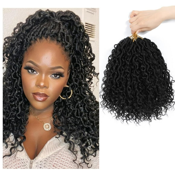 8 Packs Goddess Faux Locs Crochet Hair for Black Women, Long Goddess Locs Crochet Hair, Boho Style Locs, River Locs Crochet Hair with Curly Ends (22Inch, 27#, 8Packs)