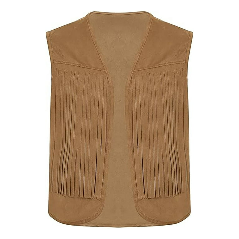 FRINGE VEST SET SUEDE JACKET ブラウンM Clearance！ MITCOWBOYS Cowboy Vest Men Men Cowboy Tassel