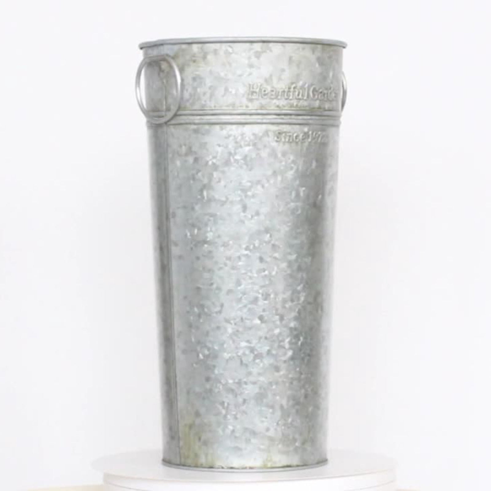 Galvanized Metal Umbrella Stand Holder for Walking Sticks and Canes Farmhouse French Style Decorative Storage Bucket with Handles