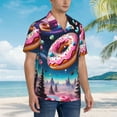 thumbnail image 4 of Haiem Starry Sky Pine Tree Donut Printed Hawaiian Shirt for Men - Men’s Casual Beach Summer Shirts - Stretch Fabric with Modern Fit-Large, 4 of 7