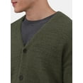 thumbnail image 4 of No Boundaries Men's Fuzzy Cardigan Sweater, Sizes XS-3XL, 4 of 5