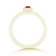 thumbnail image 2 of ANGARA Natural Square Ruby Stackable Ring with Diamond Halo in 14K Yellow Gold for Women (Size-3mm) | July Birthstone, Birthday, Anniversary, Jewelry Gift for Women | Natural Ruby Ring, 2 of 7