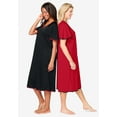 thumbnail image 3 of Only Necessities Plus Size 2-Pack Short Silky Gown, 3 of 6