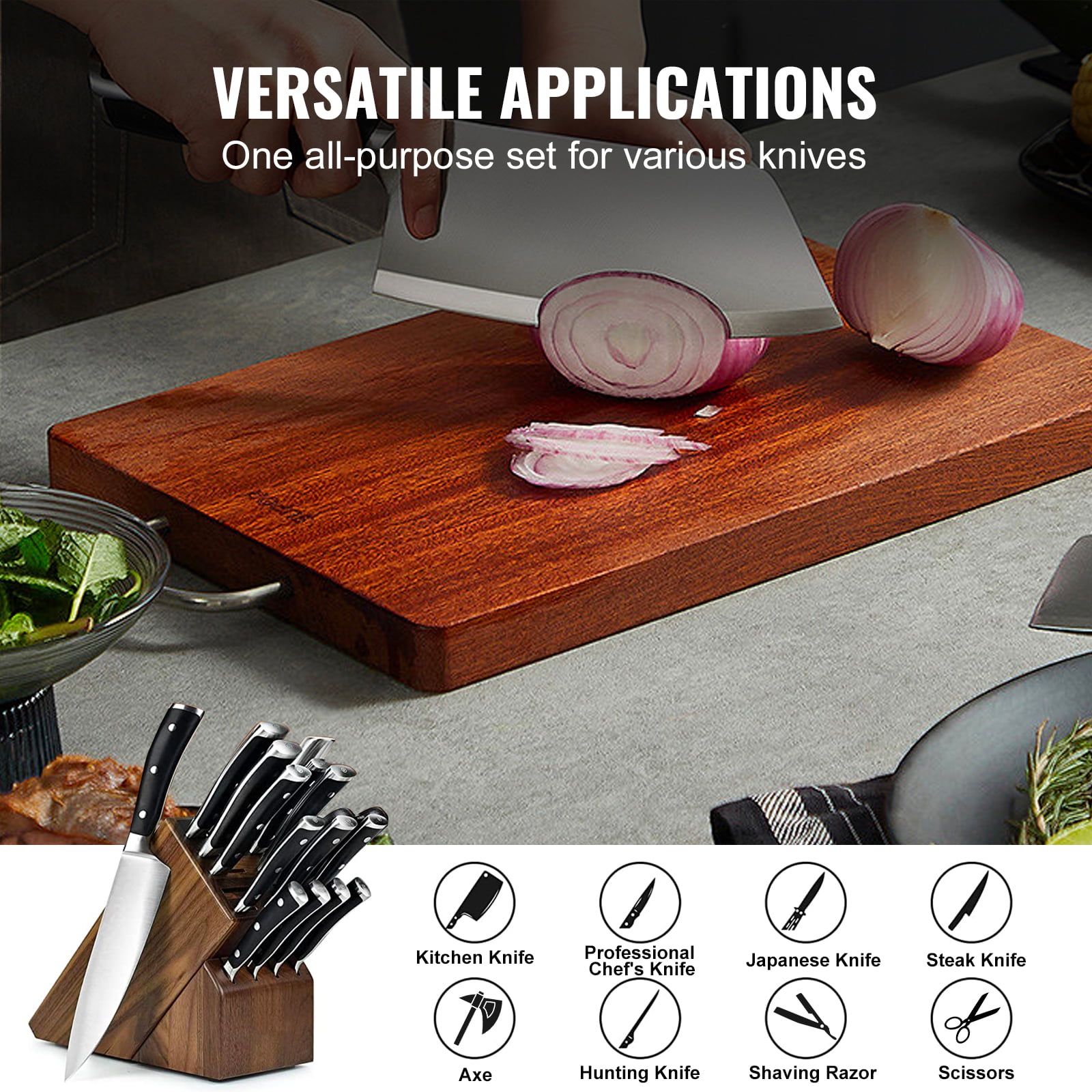 Knife Sharpeners Kit System with 6 Whetstones, 360 ° Rotation Flip Design  Solid