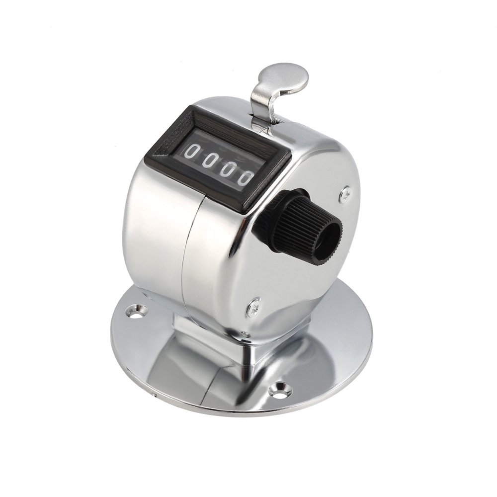 Hand Tally Counter 4 Digit Number Metal Mechanical Counter Mini Hand