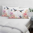 thumbnail image 4 of Pink Flower Throw Pillow Covers, Spring Floral Butterflies Birds Farmhouse Soft Breathable Pillow Cases with Invisible Zipper for Sleeping, Standard Pillowcases for Couch Bed Sofa Chair 20x26 Inches, 4 of 9