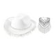 thumbnail image 4 of Sombrero con Flecos de Vaquero Occidental, Conjunto de Bandana, Sombrero con Flecos de Diamantes de Imitación, Sombrero de Jazz para Hombres Y Mujeres Blanco Fernando Sombrero de vaquero con pañuelo, 4 of 7
