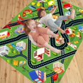 thumbnail image 4 of Lukhevev Tapis pour Enfants Tapis de Voiture pour Enfants Tapis de Jeu Voitures avec Support en Caoutchouc Tapis de Vie Urbaine pour Voitures Carte Amusante de la Ville pour Chambre Garçons (Rose-Tapis, 2.6x3.9ft), 4 of 6