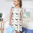 thumbnail image 4 of Fotbe Dachshund Dog Vestido de Dormir para Niñas de 3 a 10 Años, Mangas Cortas, Estilo Princesa, Pijama Camisón con Mangas Voladas-X-Large, 4 of 6