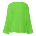 thumbnail image 5 of MIXUE Boho Tops For Women Summer Mesh Solid Color Round Neck Long Sleeve Loose Fit Casual Pullover Shirts For Women Tee Shirts Sportswear,Green,S, 5 of 5