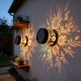 thumbnail image 5 of Decorative Solar Mandala Lights, Metal Solar Powered Outdoor Deck Step Wall Lights, Mandala Theme Waterproof Fence Light for Garden Post Patio Backyard Yard Decor, 5 of 7