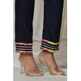 thumbnail image 6 of Vi VIHAAN IMPEX Women's Navy Blue Tunic and Cuffed Pants Set, Striped Sleeve, 6 of 9