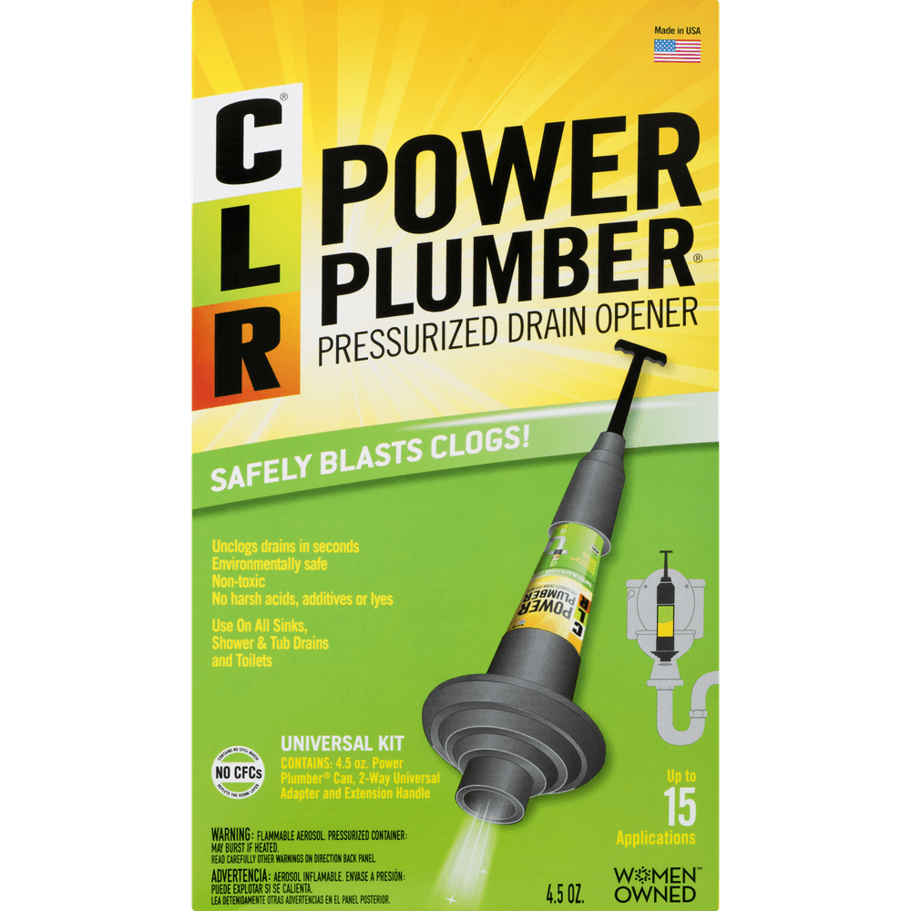 CLR Power Plumber Drain Pressurized Drain Opener Kit, ChemicalFree, 4.