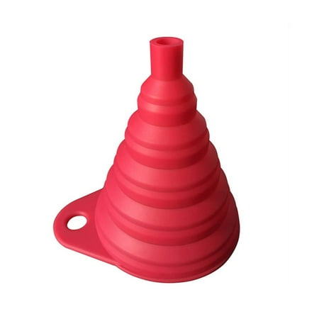 - Flexible Food Grade Silicone Collapsible Kitchen Funnel Liquid/Powder Transfer Color Random