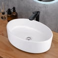 thumbnail image 2 of Aquaterior Oval Porcelain Ceramic Bathroom Vessel Sink Basin with Chrome Drain, 2 of 8