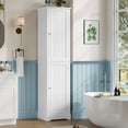 thumbnail image 3 of Hiphuta 71" Tall Bathroom Storage Cabinets with Adjustable Shelves, Narrow Cabinet with Door Shelves, Bathroom Storage Tower for Small Spaces, White, 3 of 8