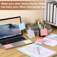 thumbnail image 5 of 3x3 Inch 2 Pcs Sticky Note Holder with 200 Sheets Self-Stick Note Memo Pad Dispenser Office Desk Organizer Supplies for Home Office Desktop, Purple, Yellow, 5 of 6