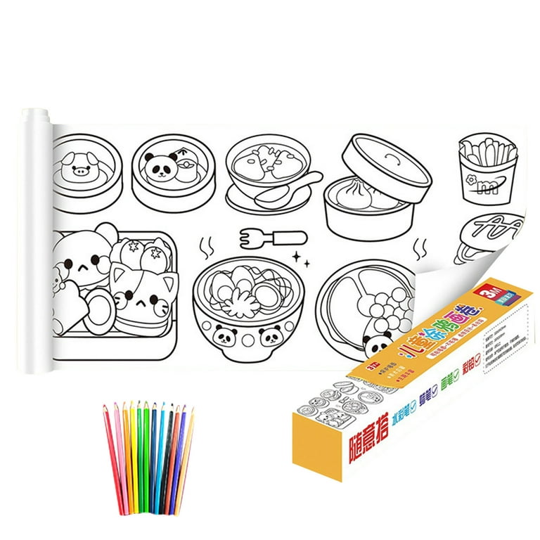 Childrens Drawing Roll, Coloring Paper Roll For Kids, Sticky