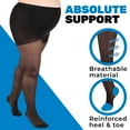 thumbnail image 6 of Made in USA - Plus Size Compression Pantyhose for Women 15-20mmHg - Black, 2XL, 6 of 9
