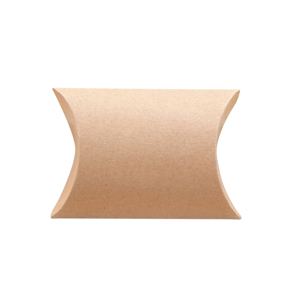 100PCS Kraft Paper Pillow Box Candy Bags Wrap Favor Case For Wedding Gift Set 