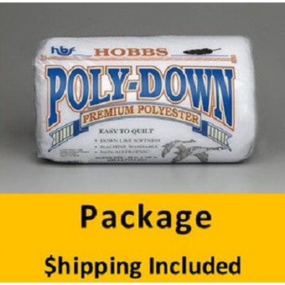 PD72  Hobbs Polydown Batting ( Package, Twin 72 in. x 90 in.) shipping included*