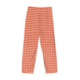 thumbnail image 5 of Disketp Orange Gingham Men'S Pajama Pants - Ultra Soft Fleece Sleep And Lounge Pants (Size: S-Xxl), 5 of 9