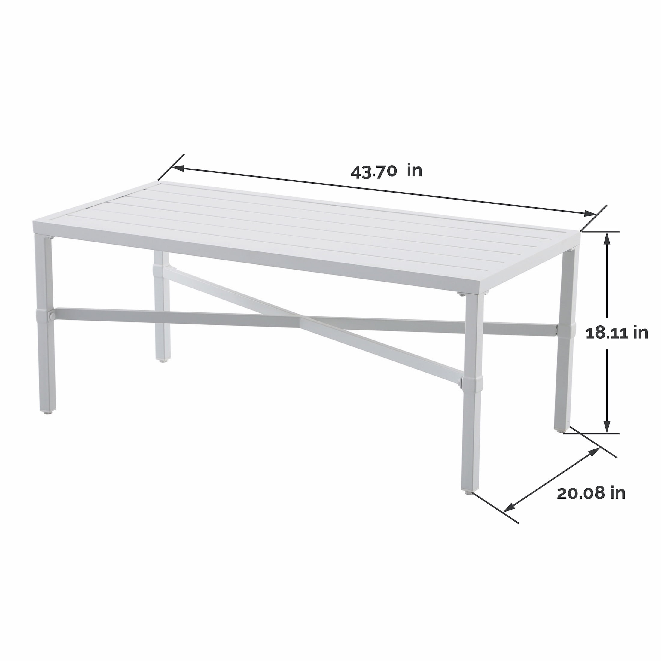 My Texas House Cambria Steel Outdoor Coffee Table, White