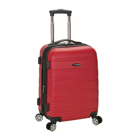 Rockland Melbourne Expandable Hardside Carry On Spinner Suitcase - Red