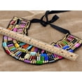 thumbnail image 3 of ALILANG Black Tribal Large U Shaped Draped Multicolour Rainbow Beads Statement Necklace, 3 of 3