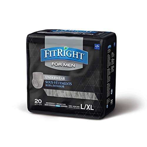 Medline FIT23MLXL FitRight Incontinence Underwear For Men, Disposable