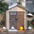 thumbnail image 6 of NETAJE 8x10 ft Resin Storage Shed, Outdoor Plastic Tool Shed with Floor, Lockable Door, Window and Vents for Patio, Backyard, Beige & Brown, 6 of 9