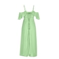 thumbnail image 3 of EGNMCR Robes d'Été Femmes Tendance 2024 Robe Décontractée Ajustée Plissée Sans Manches Col Asymétrique, 3 of 5