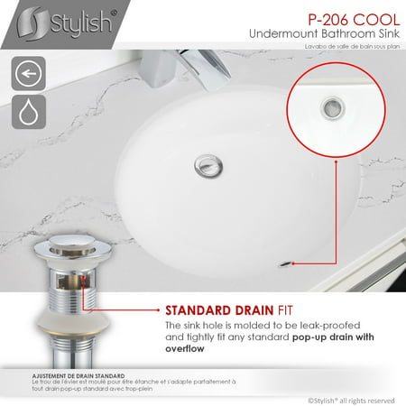 Ul Li Built Per Standards P This Bathroom Sink Has Been Build Meeting The Highest For North America It Is Cupc Certified And Its Standard Drain Opening Works With Most Pop Up Drains Quality Undermount - 19 Inch Oval Undermount Bathroom Sink