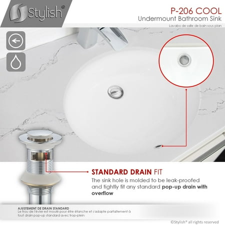 Ul Li Built Per Standards P This Bathroom Sink Has Been Build Meeting The Highest For North America It Is Cupc Certified And Its Standard Drain Opening Works With Most Pop Up Drains Quality Undermount - 19 Inch Oval Undermount Bathroom Sink Ul Li Built Per Standards P This Bathroom Sink Has Been Build Meeting The Highest For North America It Is Cupc Certified And Its Standard Drain Opening Works With Most Pop Up Drains Quality Undermount - 19 Inch Oval Undermount Bathroom Sink