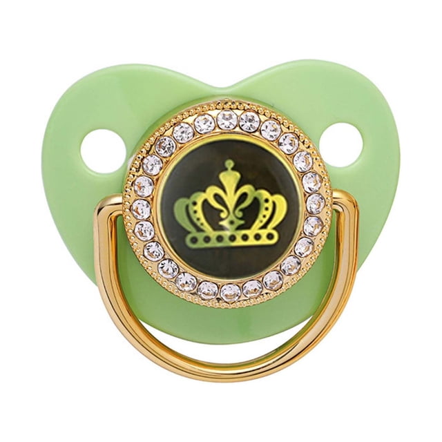 Fiudx Chupete para Bebé, Corte de Silicona Seguro, Diseño Ergonómico, Chupete con Brillantes, Ideal para La Lactancia o Como Regalo, Regalo para Baby Shower, Accesorio de Bautizo de Lujo.