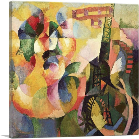 ARTCANVAS Sun Tower Airplane 1913 Canvas Art Print by Robert Delaunay - Size: 12" x 12" (0.75" Deep)